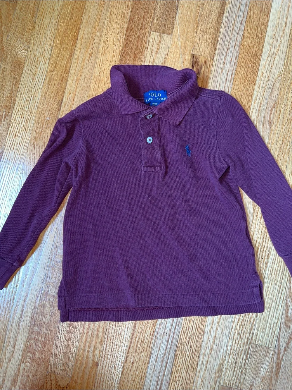 RL Polo Kids combo: Burgondy Long Sleeve Polo & Green Plaid qtr zip
